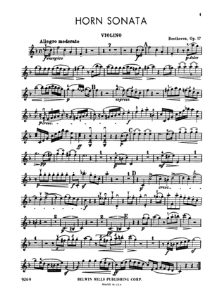 Horn Sonata, Op. 17: Violin