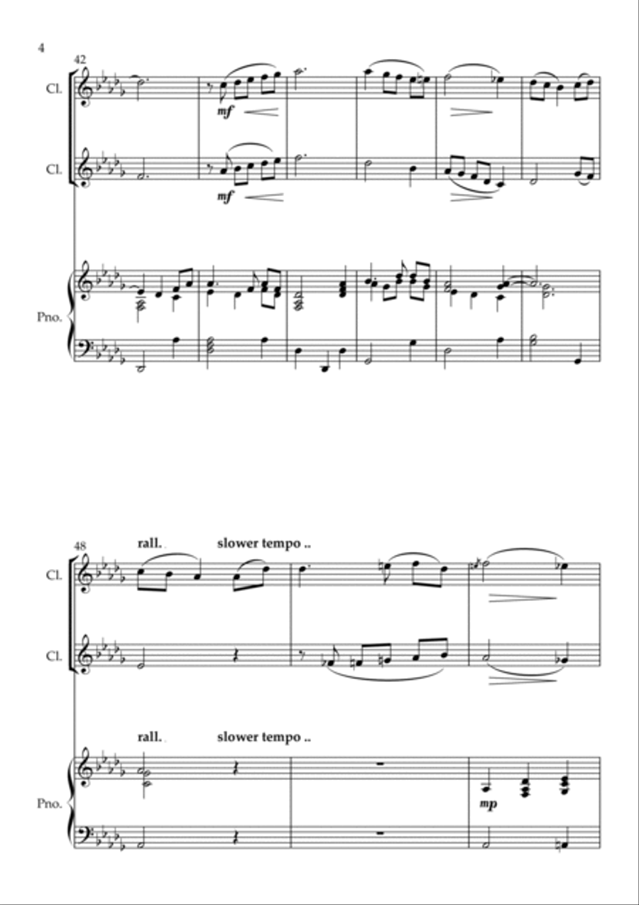 The Amazing Grace Blues, for Clarinet Duet and Piano Clarinet Duet scores gallery preview page 4