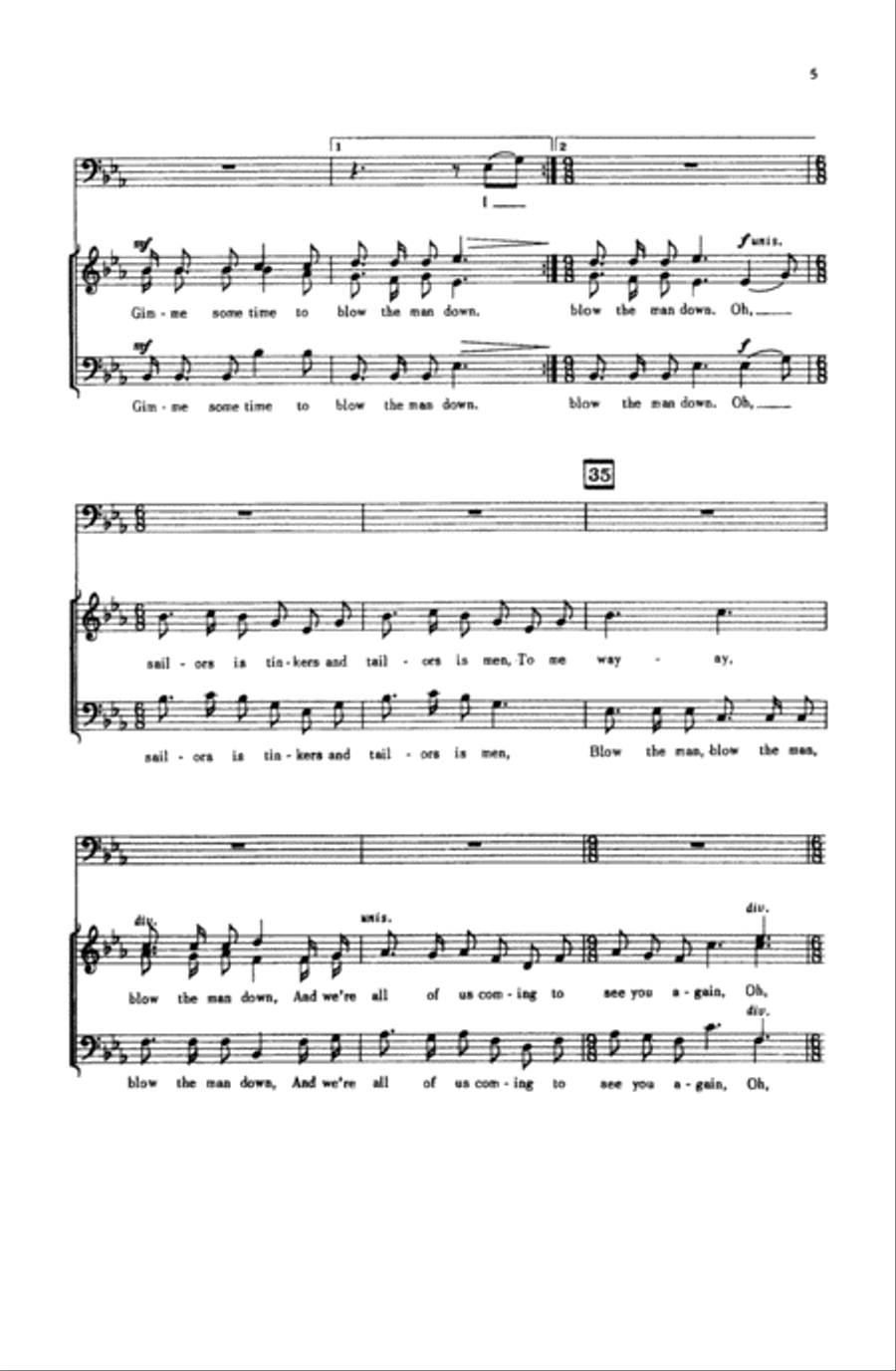 Blow the Man Down Blow the Man Down Choir scores gallery preview page 3