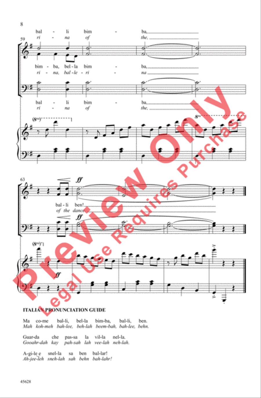 Ma Bella Bimba Ma Bella Bimba 4-Part scores gallery preview page 8