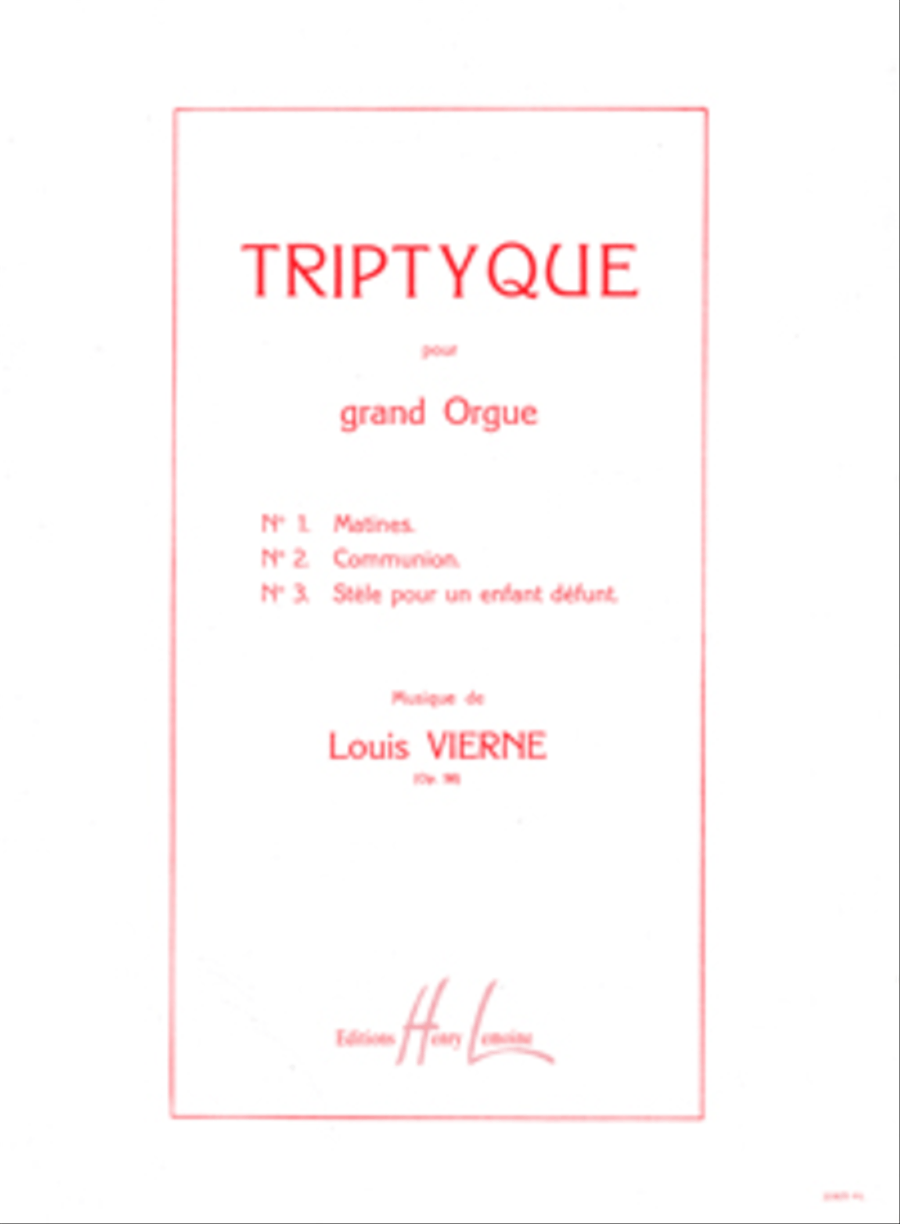 Triptyque Op. 58 Organ scores gallery preview page 1