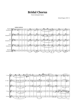 Bridal Chorus by Wagner for Sax Quintet