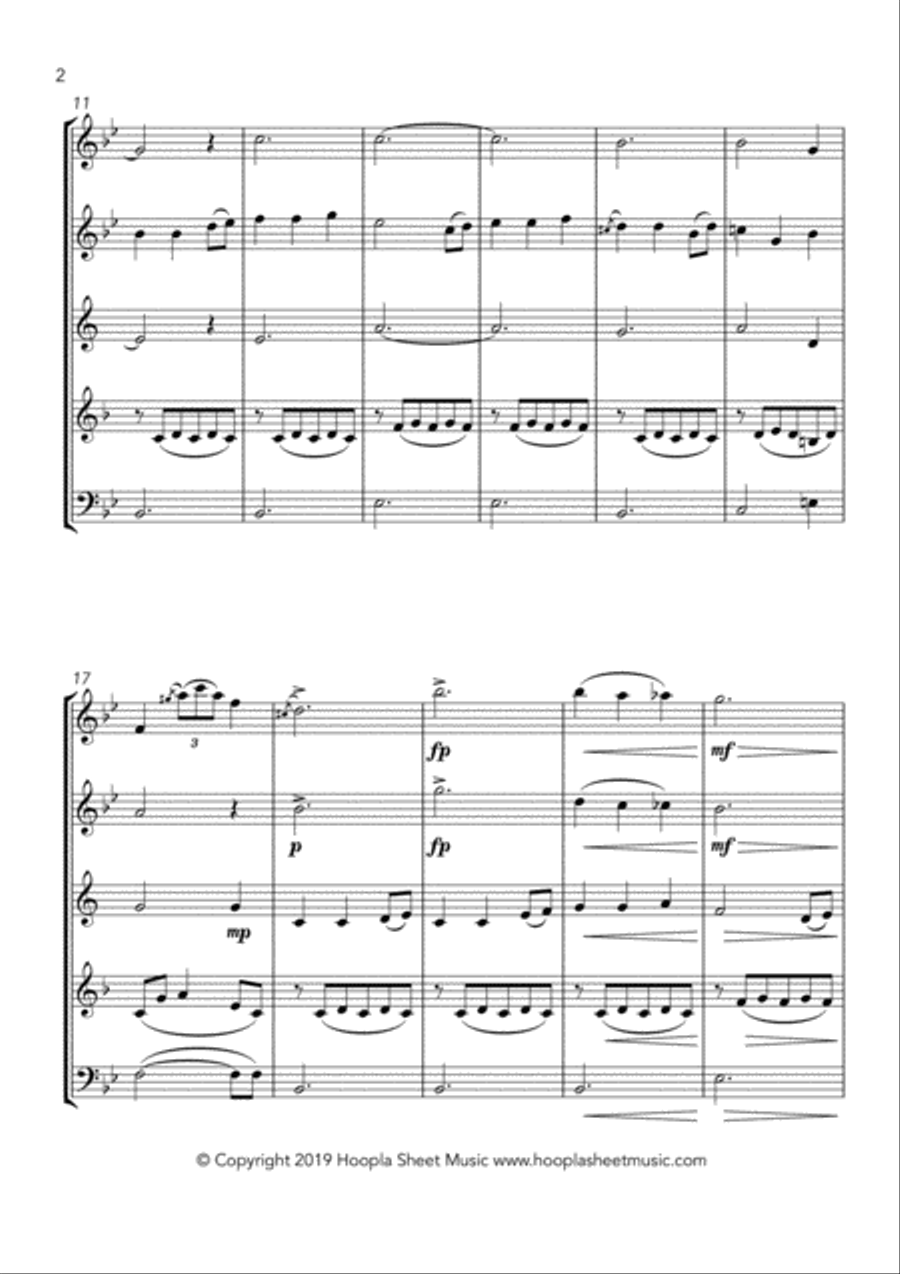 Away in a Country Manger Woodwind Quintet scores gallery preview page 2