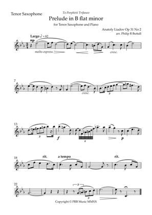 Prelude in B flat minor (Lyadov) - [Tenor Saxophone]