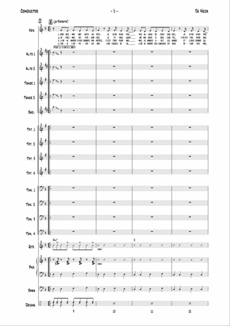 Je Veux Jazz Ensemble scores gallery preview page 5