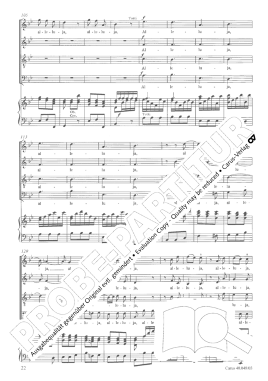 Regina coeli in B-Flat Major, K. 127 4-Part scores gallery preview page 27