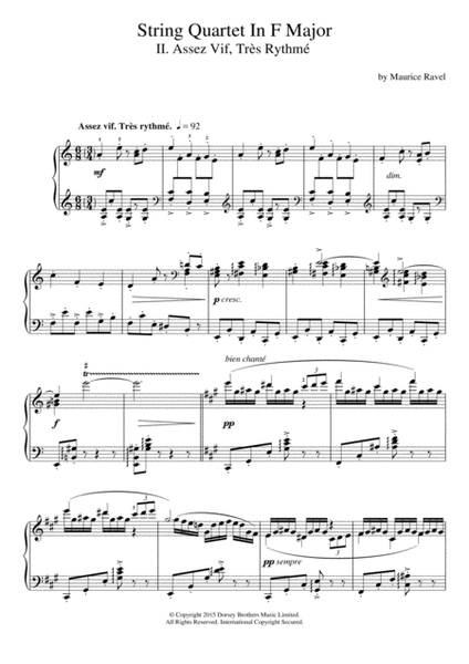 String Quartet In F Major - II. Assez Vif, Tres Rythme