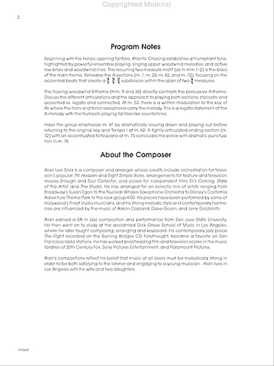 Atlantic Crossing Concert Band scores gallery preview page 3