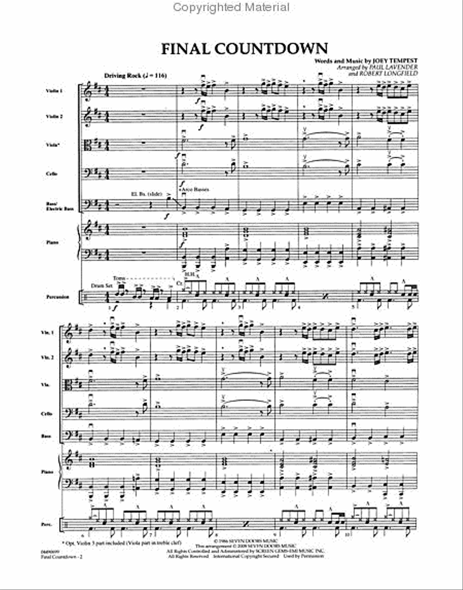 Final Countdown String Orchestra scores gallery preview page 2