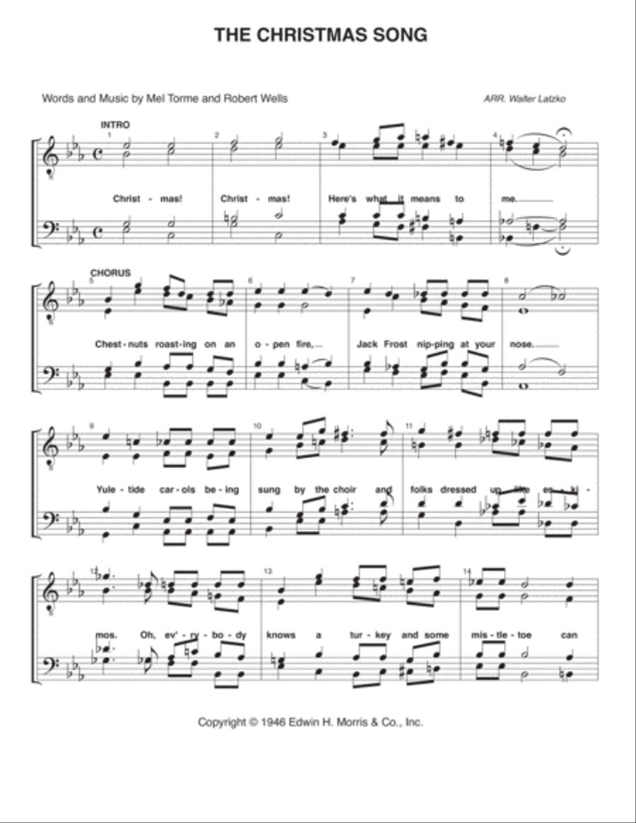 The Christmas Song (chestnuts Roasting On An Open Fire) TTBB scores gallery preview page 1