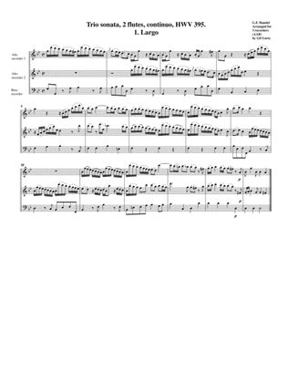Trio sonata, HWV 395 (arrangement for 3 recorders)