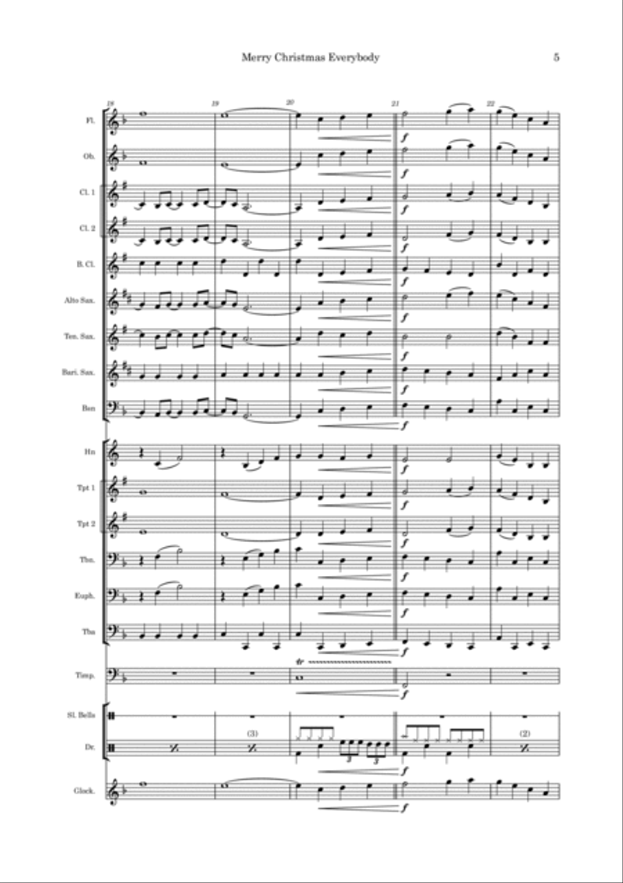 Merry Xmas Everybody Concert Band scores gallery preview page 5