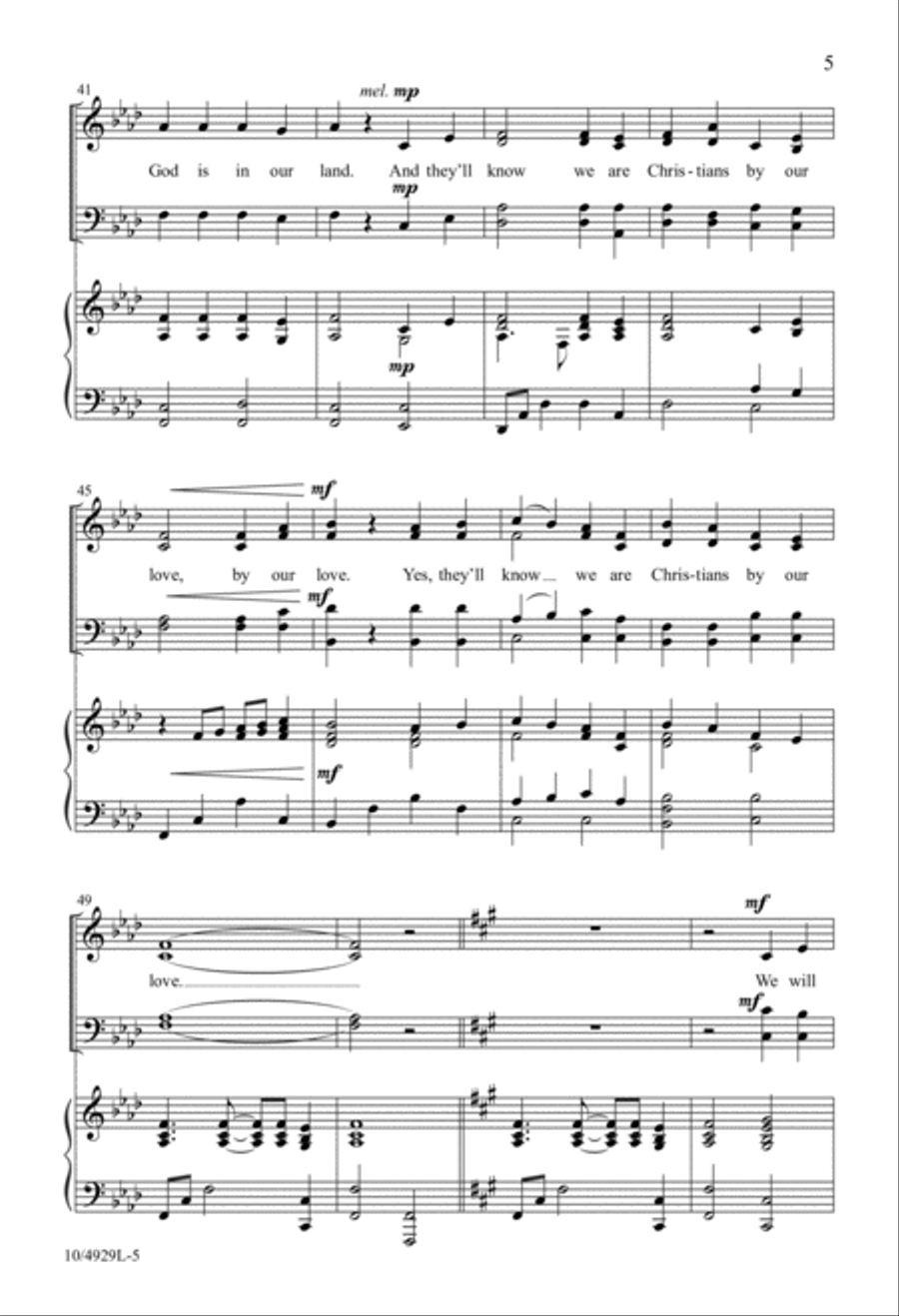 They'll Know We Are Christians 4-Part scores gallery preview page 5