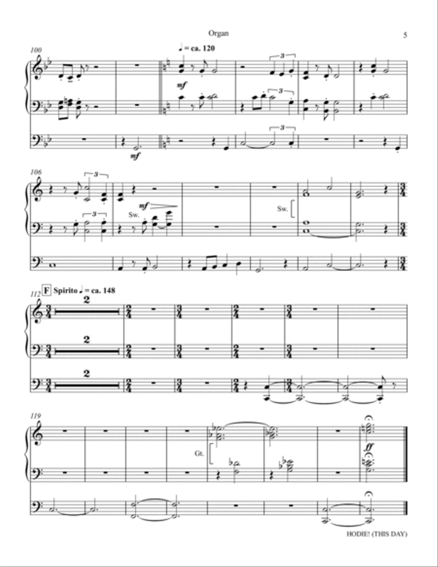 Hodie (This Day) - Organ Hodie (This Day) - Organ Choir scores gallery preview page 5