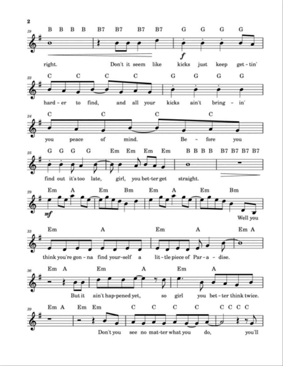 Kicks Kicks Piano scores gallery preview page 2