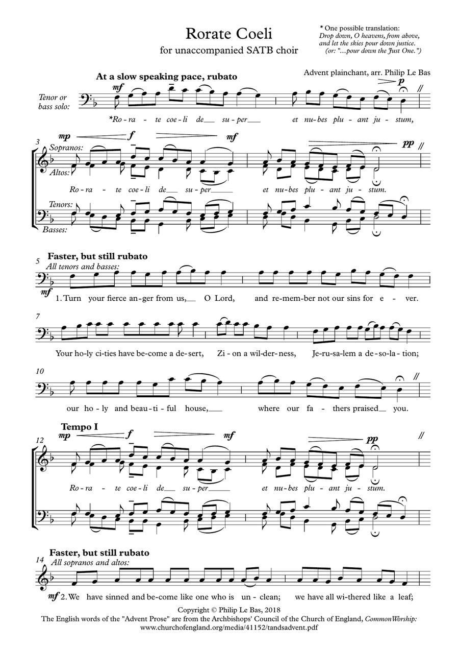 Rorate Coeli 4-Part scores gallery preview page 1