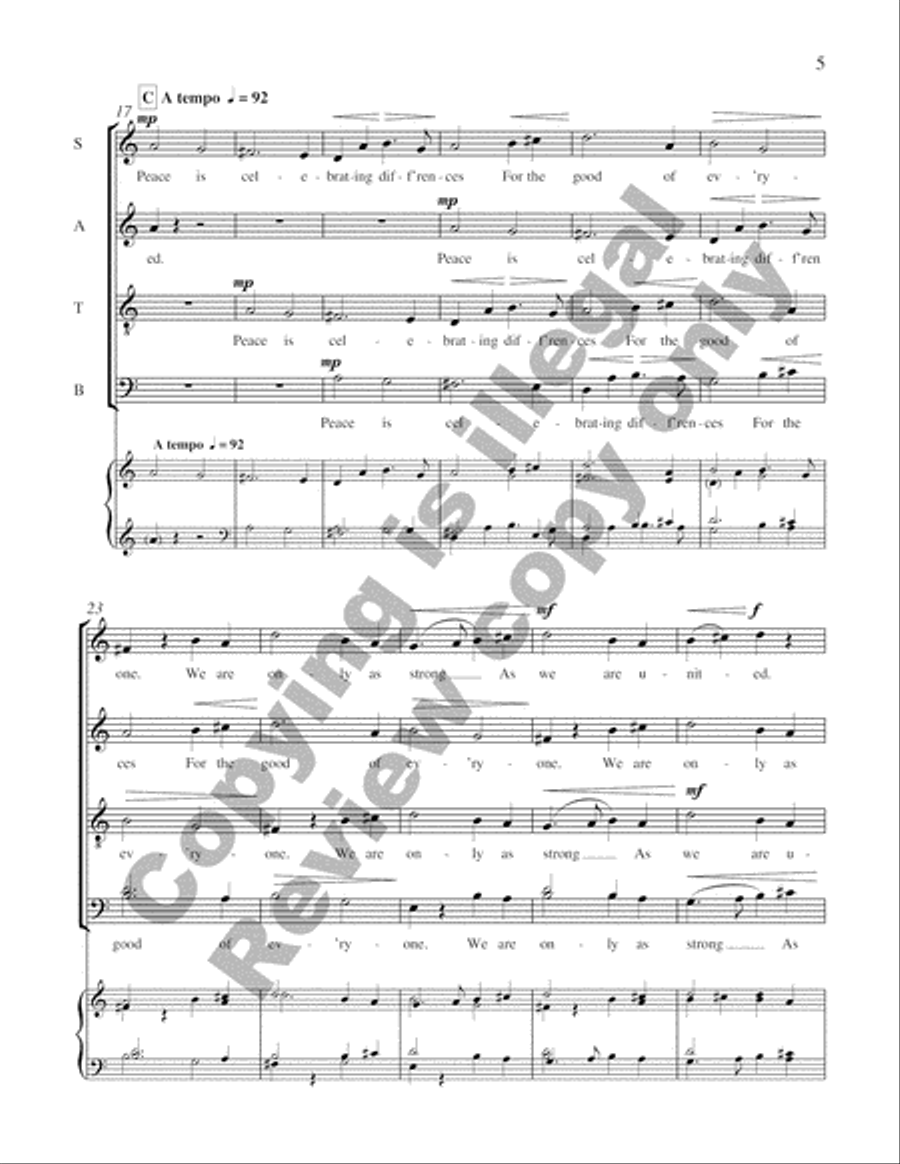 A Vision of Peace: 1. United SSATBB scores gallery preview page 10