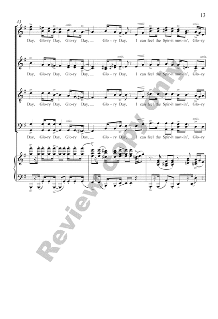 Three Gospel Choruses Divisi scores gallery preview page 12