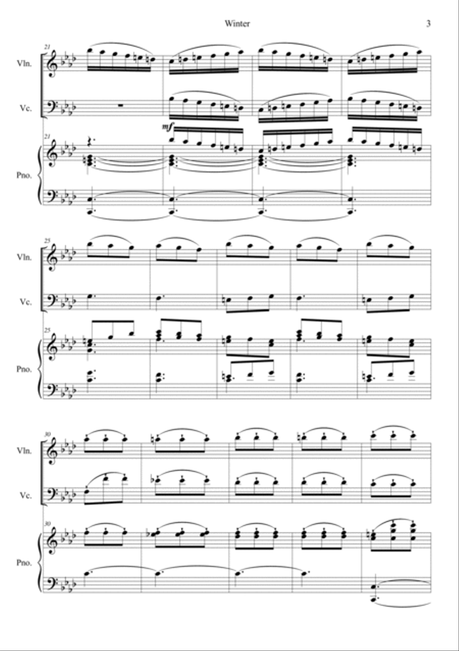 The Four Seasons: Winter 3rd Movement Piano Trio scores gallery preview page 3