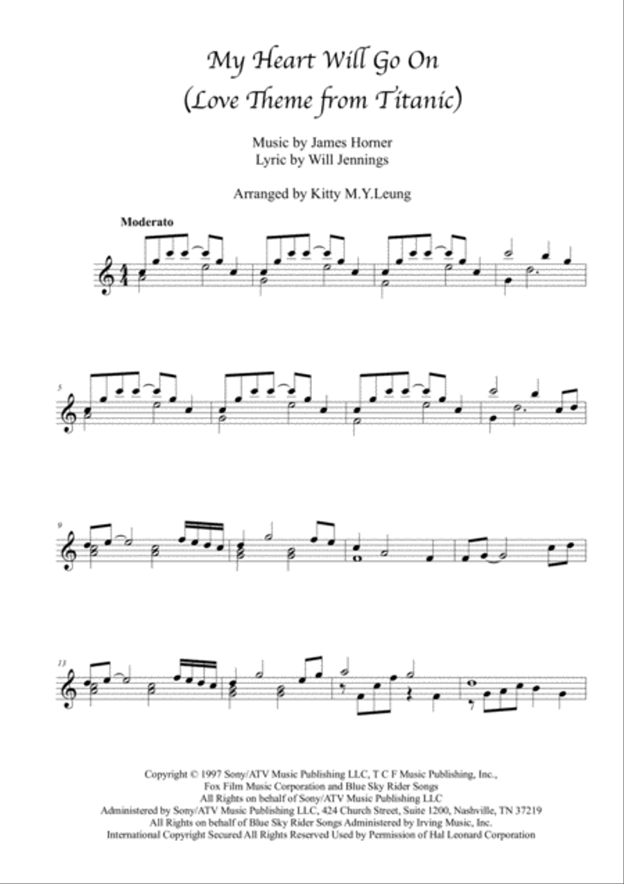 My Heart Will Go On (Love Theme from Titanic) Harp scores gallery preview page 4
