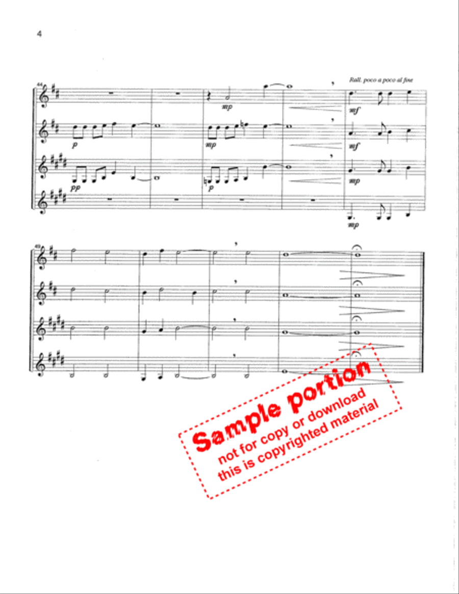 Jesus' Hands Were Kind Hands Woodwind Quartet scores gallery preview page 4