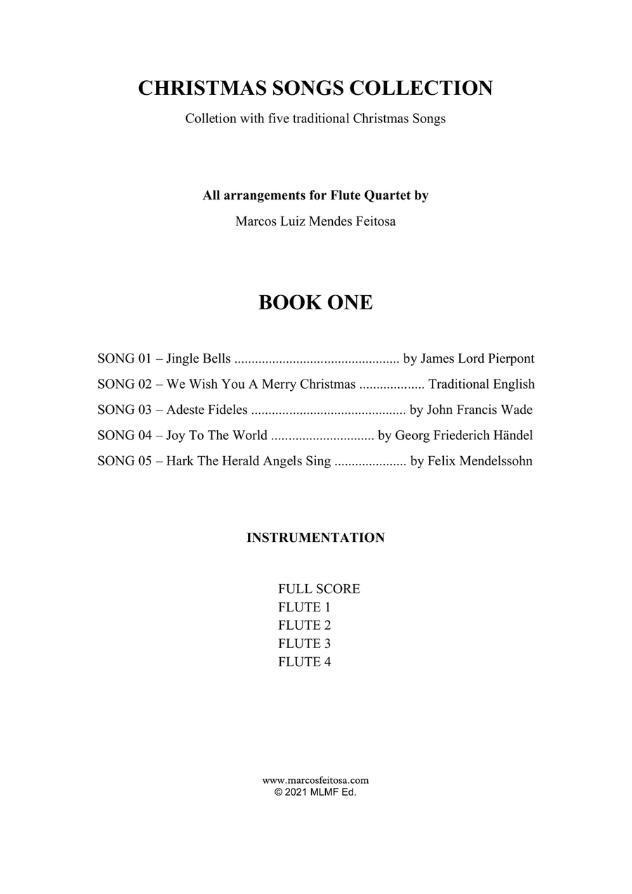 Christmas Song Collection (for Flute Quartet) - BOOK ONE Flute Quartet scores gallery preview page 2