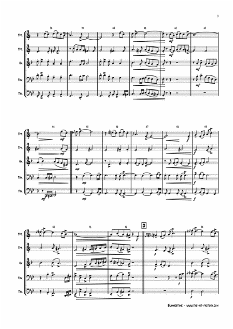 Summertime Euphonium scores gallery preview page 3