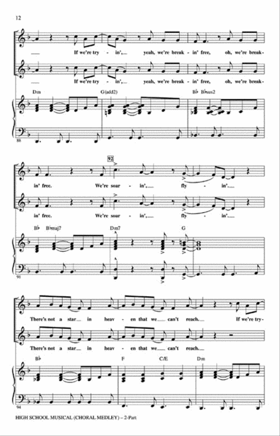 High School Musical (Choral Medley) 2-Part scores gallery preview page 3