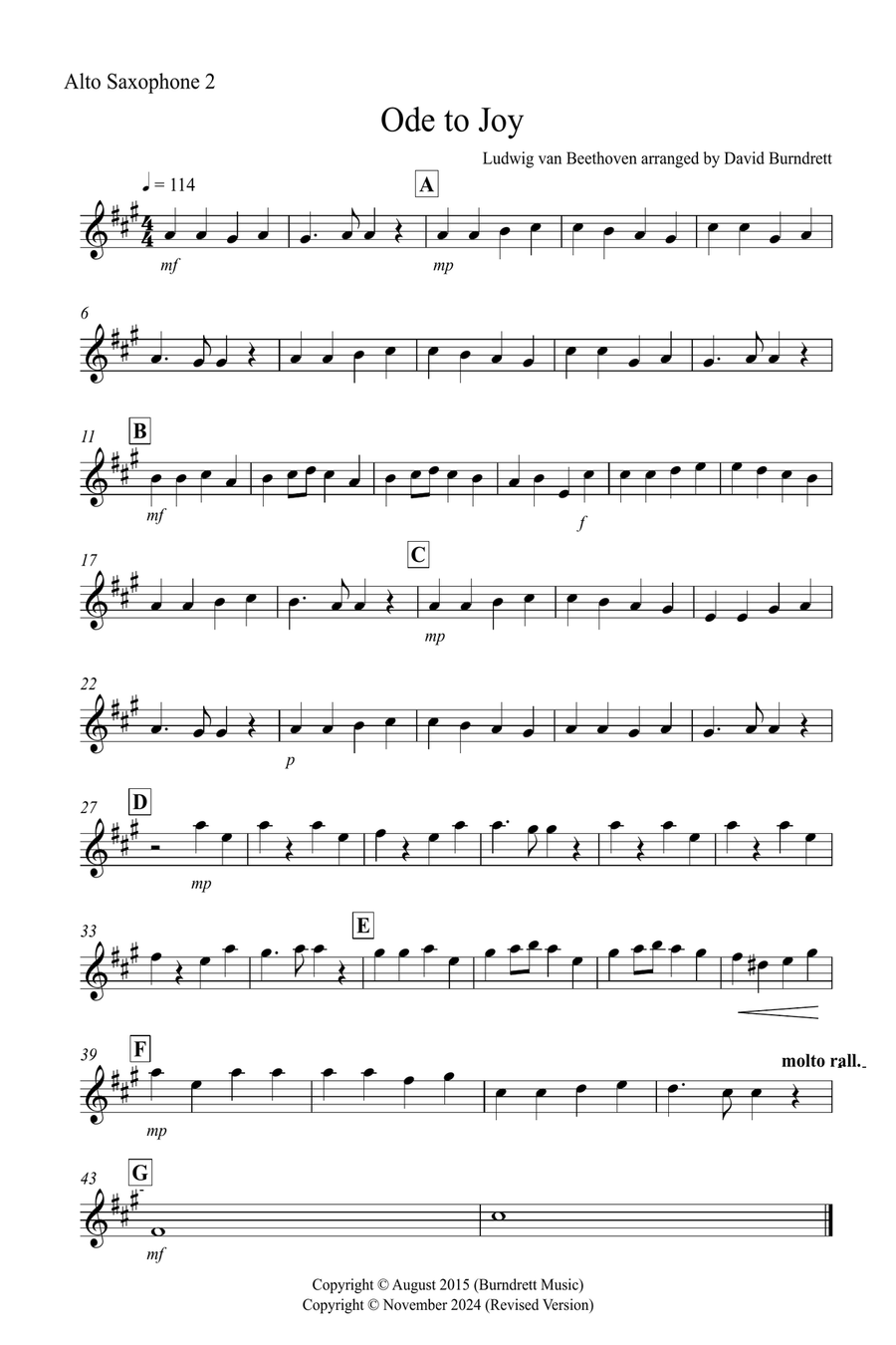 Ode to Joy for Alto Saxophone Trio Woodwind Trio scores gallery preview page 4