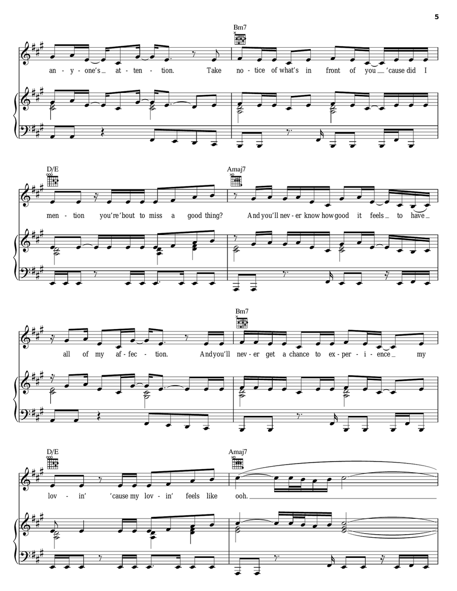 You Don't Know My Name Piano, Vocal, Guitar scores gallery preview page 5