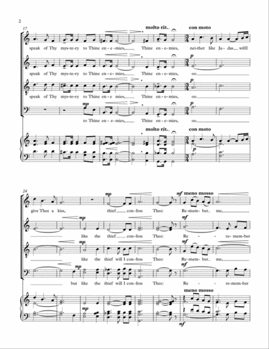 Of Thy Mystical Supper Of Thy Mystical Supper 4-Part scores gallery preview page 3