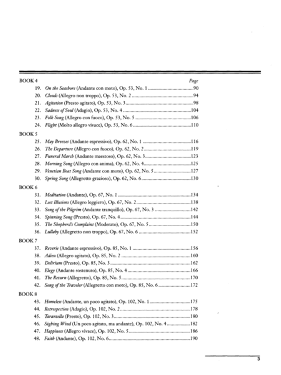 Songs without Words (Complete) Piano Solo scores gallery preview page 3