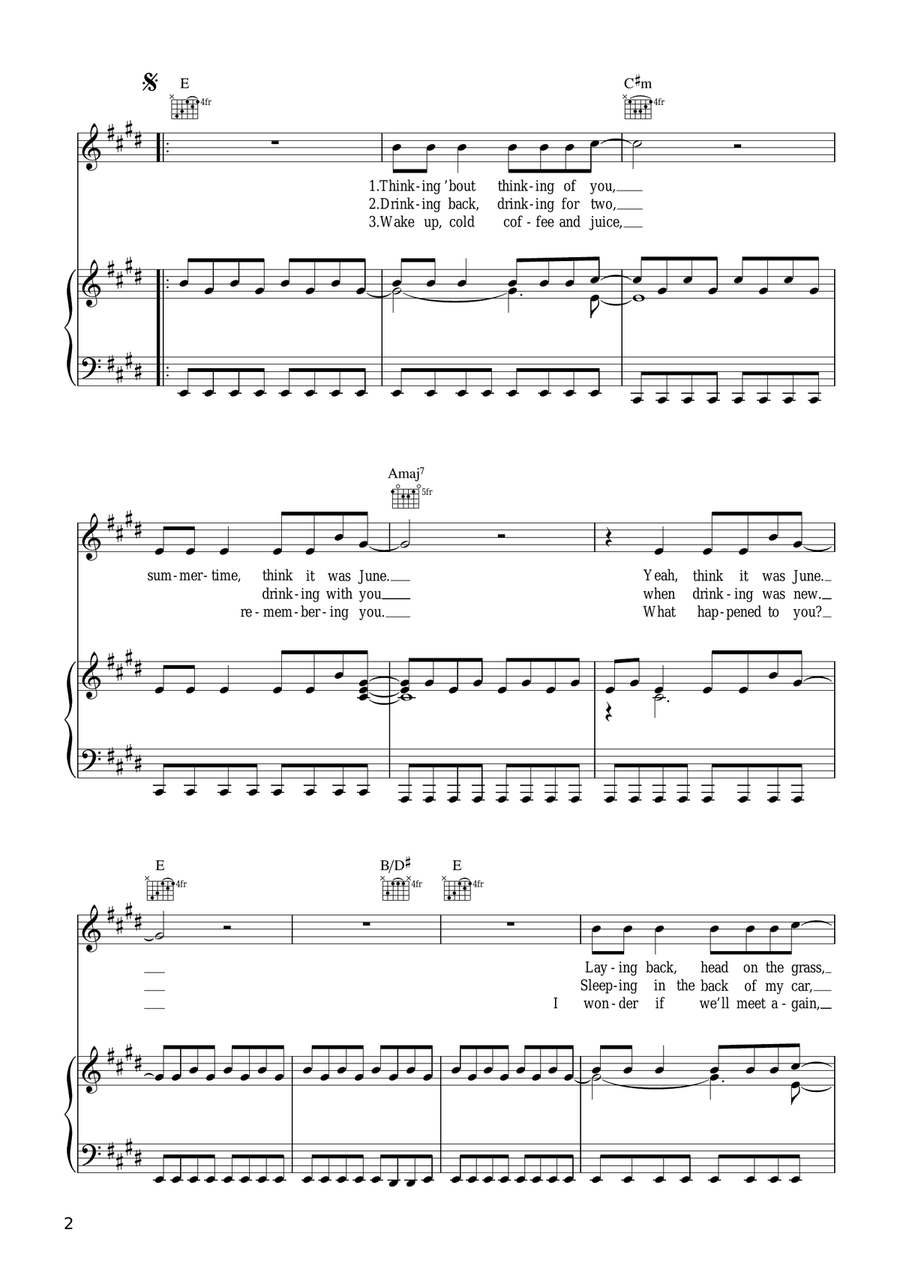 Dakota Piano, Vocal, Guitar scores gallery preview page 2