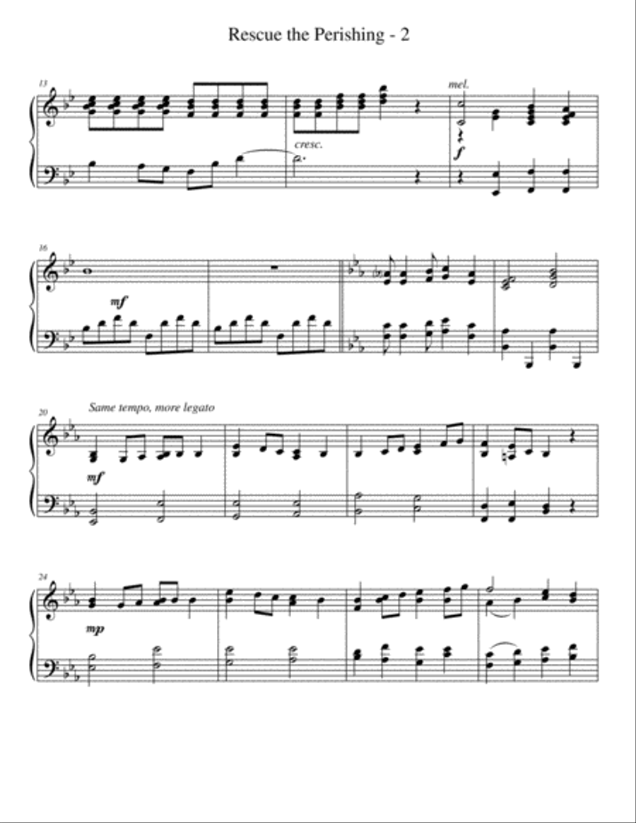 Rescue The Perishing Rescue The Perishing Piano Solo scores gallery preview page 2