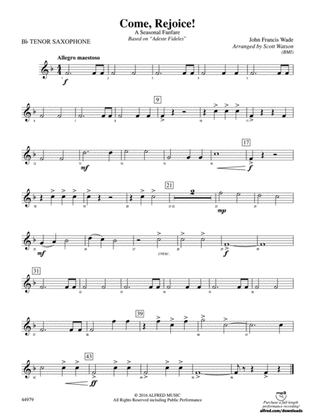Come, Rejoice!: B-flat Tenor Saxophone