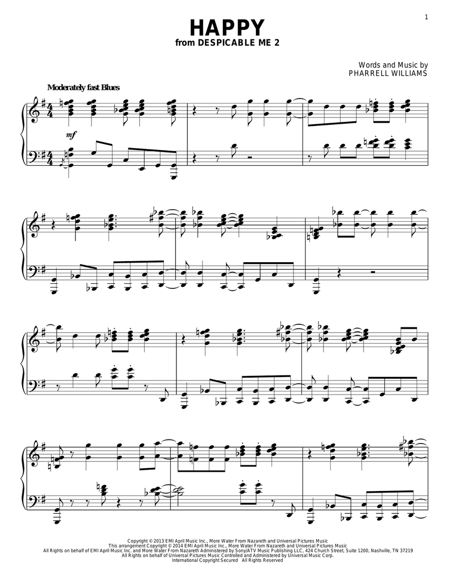 Happy Happy Piano Solo scores gallery preview page 1