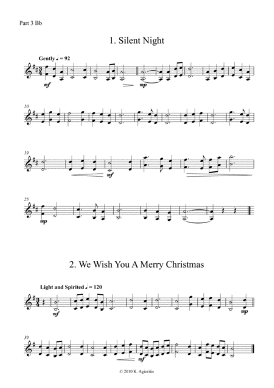 Carols for Four (or more) - Fifteen Carols with Flexible Instrumentation - Part 3 - Bb Treble Clef