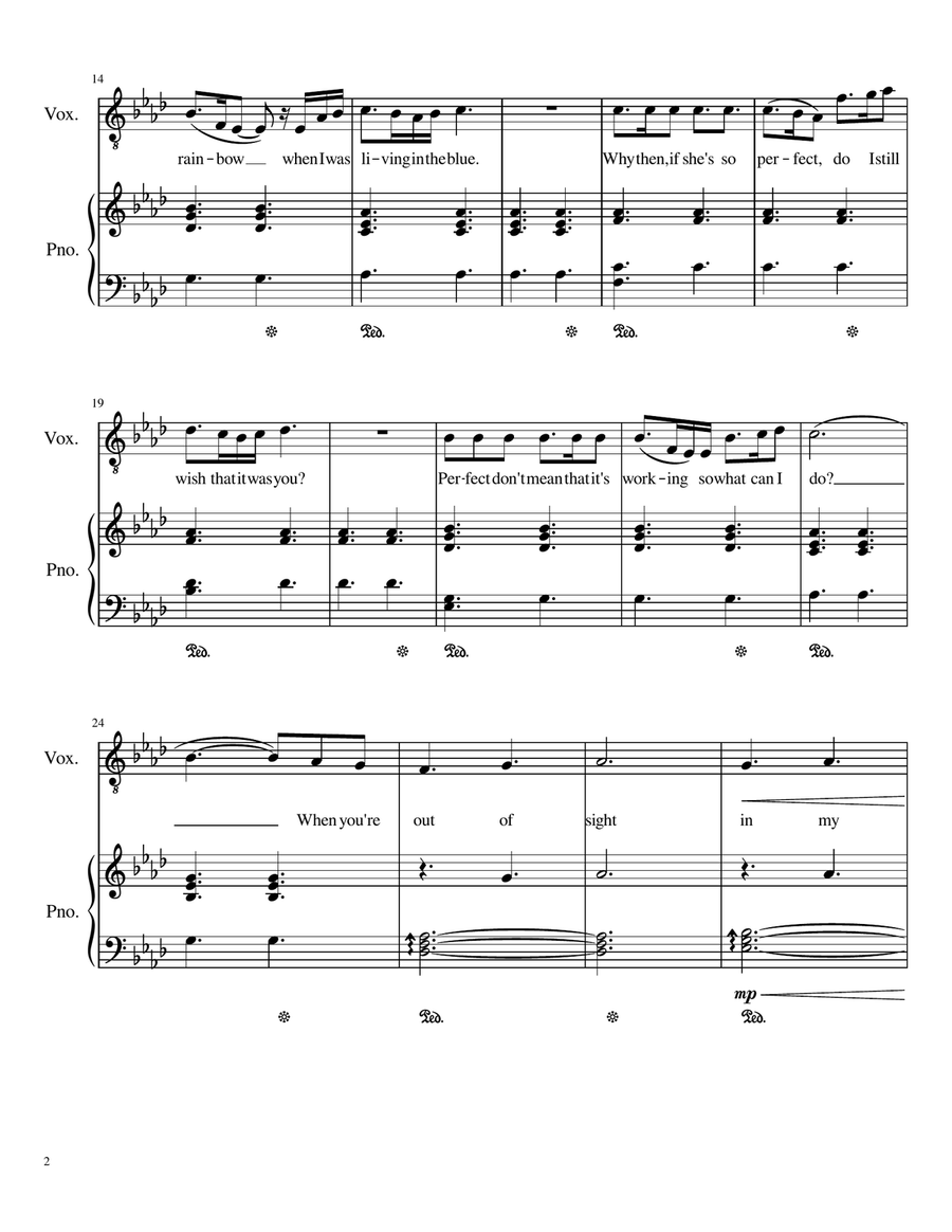 Glimpse Of Us Glimpse Of Us Piano, Vocal scores gallery preview page 2