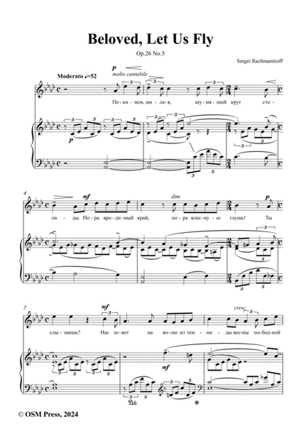 Rachmaninoff-Beloved,Let Us Fly(Покинем,милая;Pokinem,milaya),in A flat Major,Op.26 No.5