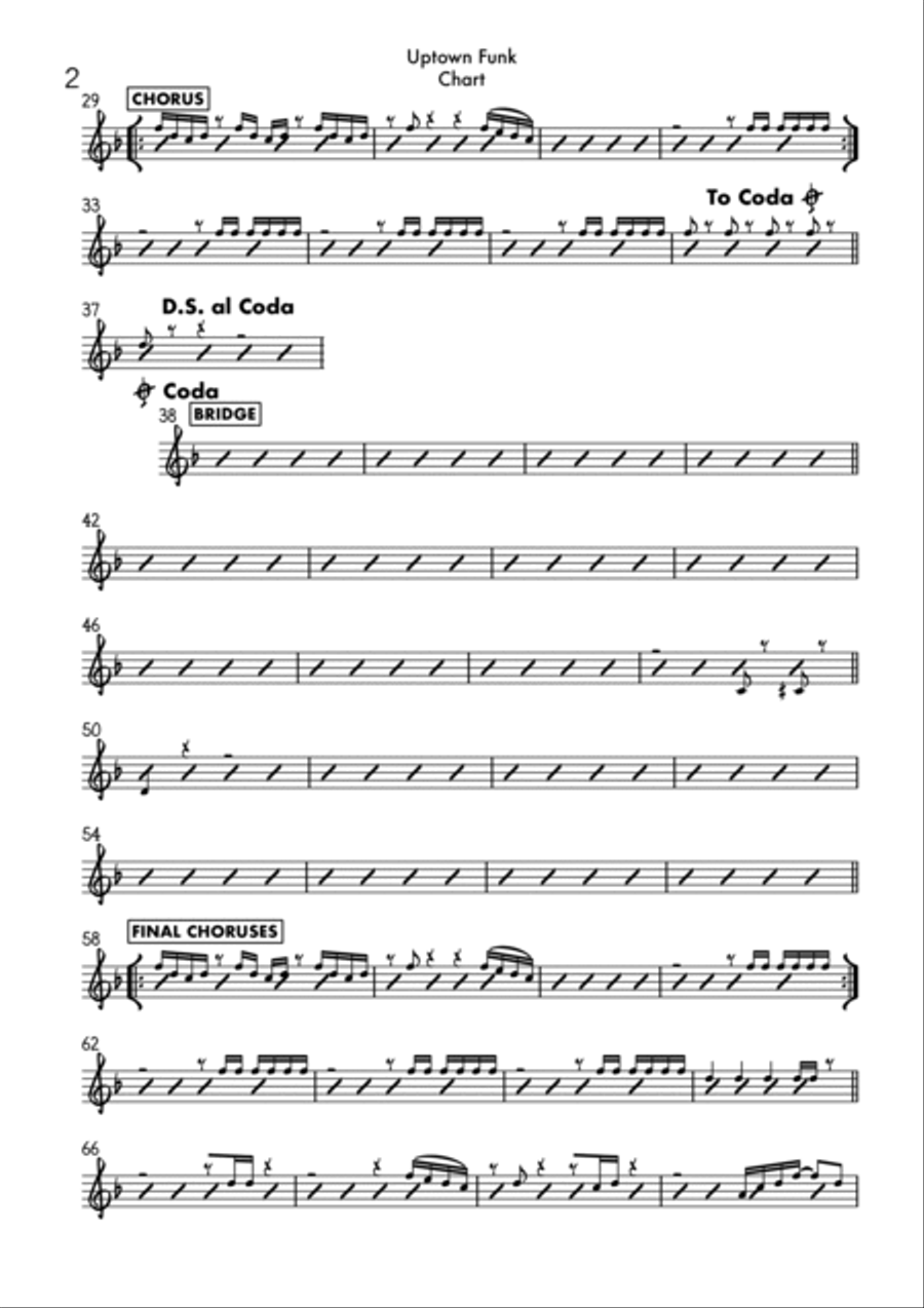 Uptown Funk Tenor Saxophone scores gallery preview page 4