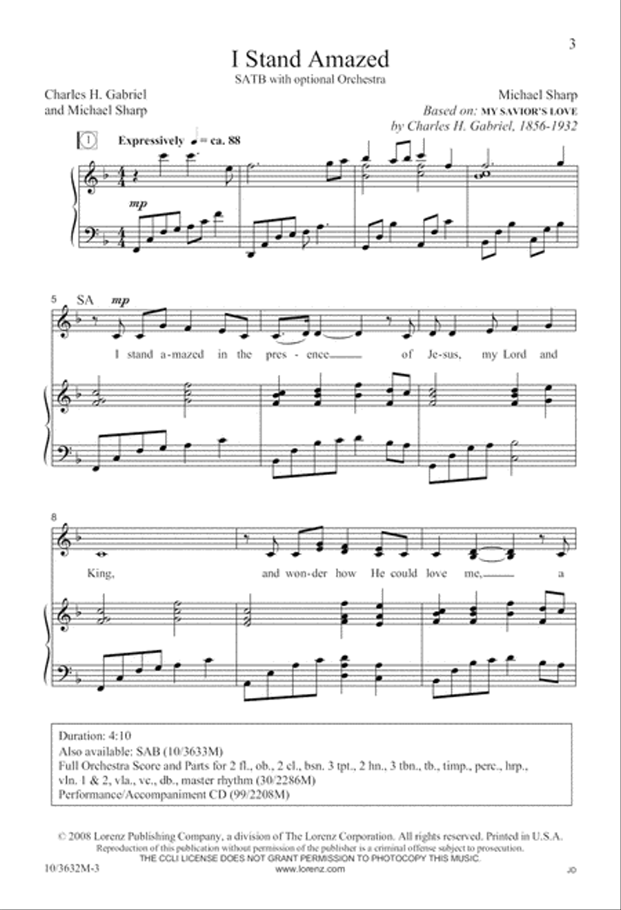 I Stand Amazed 4-Part scores gallery preview page 4