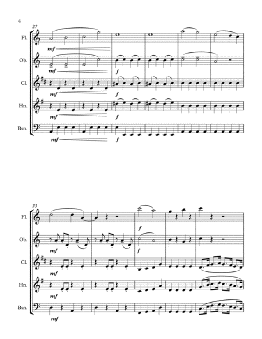 When I'm Sixty-Four Woodwind Quintet scores gallery preview page 4