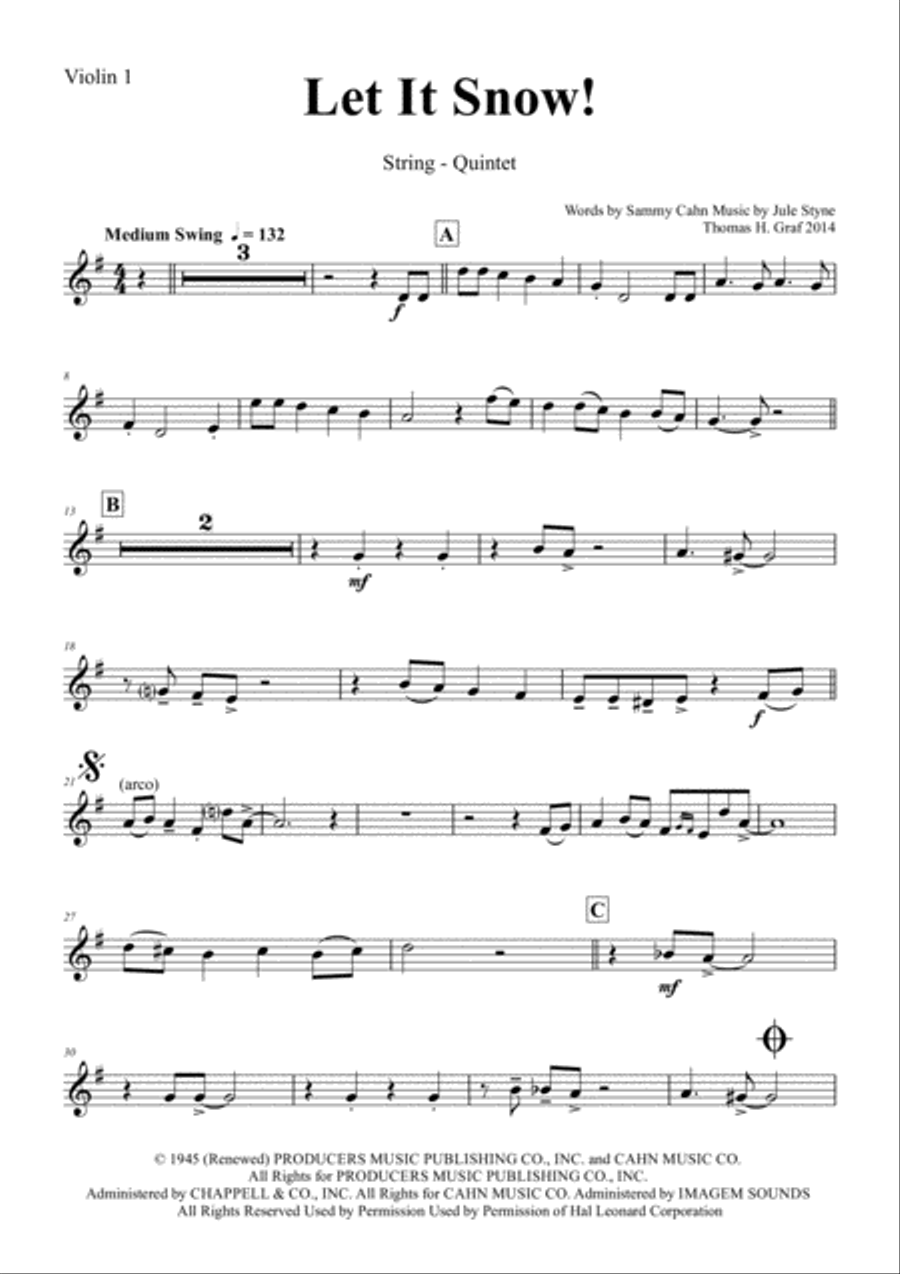 Let It Snow! Let It Snow! Let It Snow! String Quintet scores gallery preview page 4