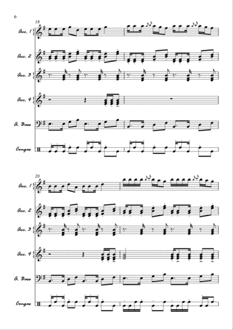 Brazilian night-accordion orchestra Accordion Orchestra scores gallery preview page 6