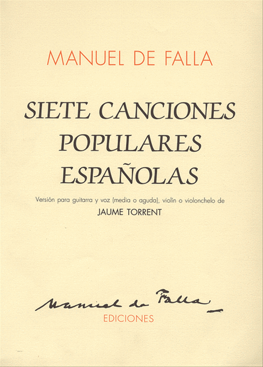 7 Canciones Populares Espanolas (vers. J. Torrent) Voice scores gallery preview page 1