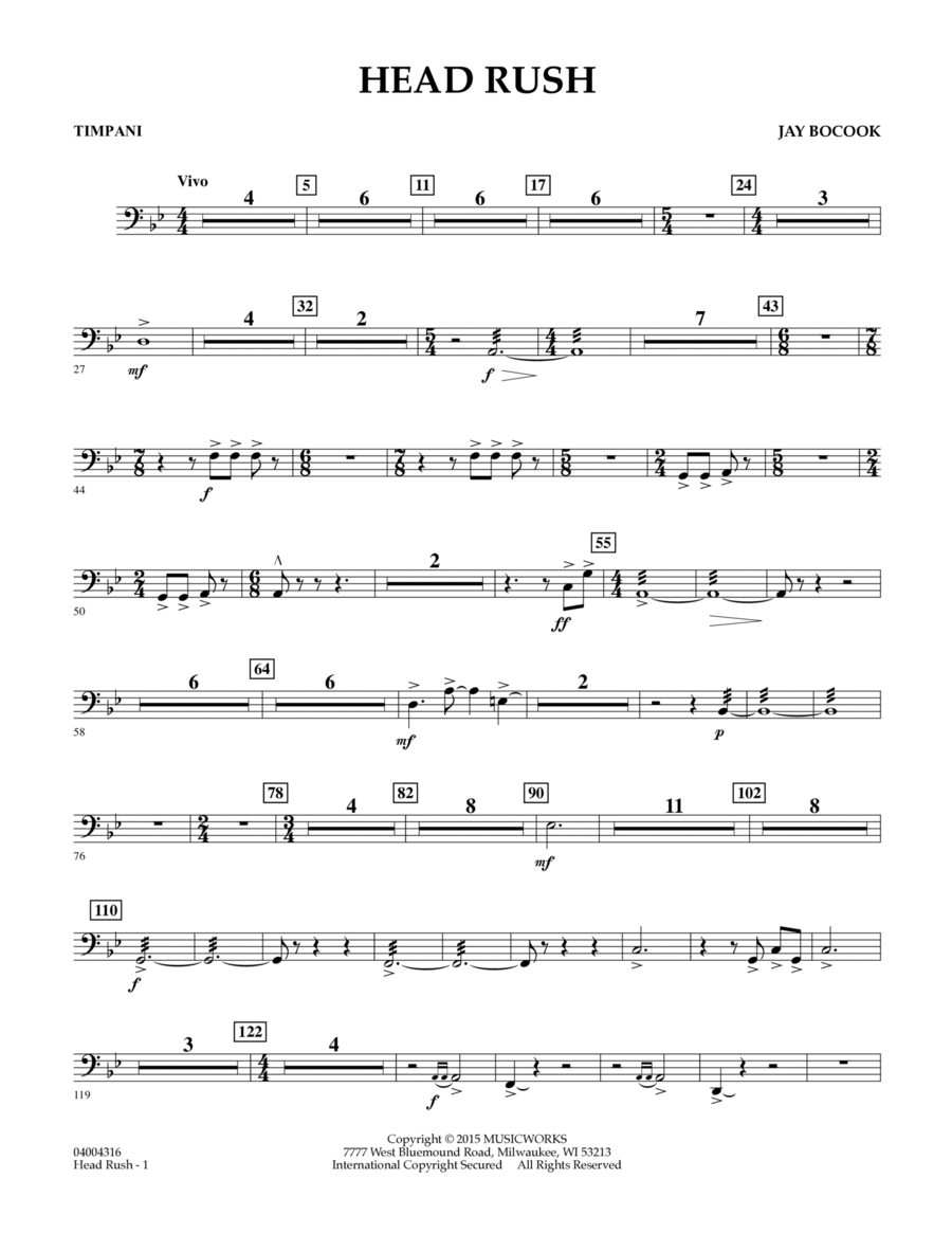 Head Rush - Timpani Percussion scores gallery preview page 1