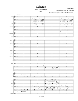 A. Borodin - Scherzo in A flat Major, (1885), Orchestrated by A. Leytush - Score Only
