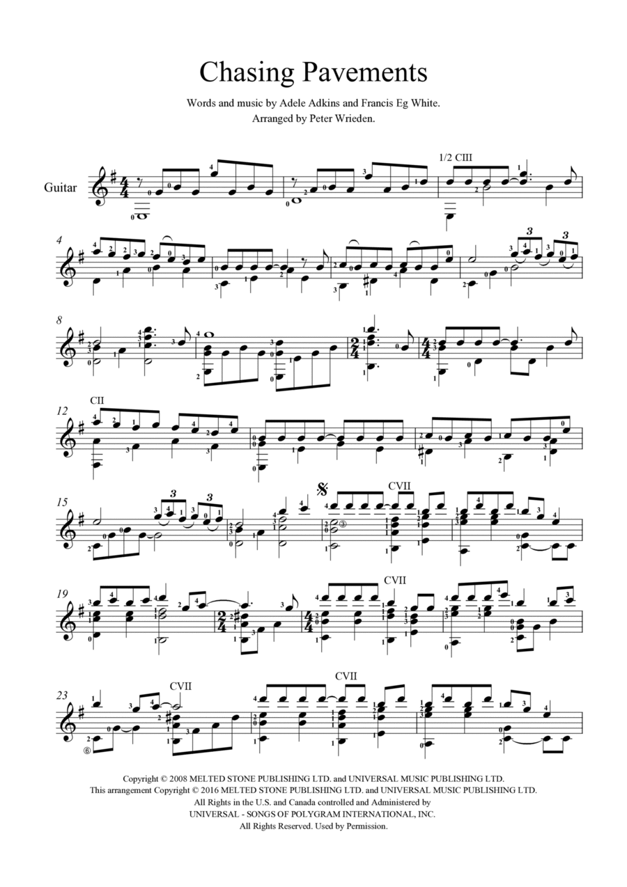 Chasing Pavements Chasing Pavements Electric Guitar scores gallery preview page 1