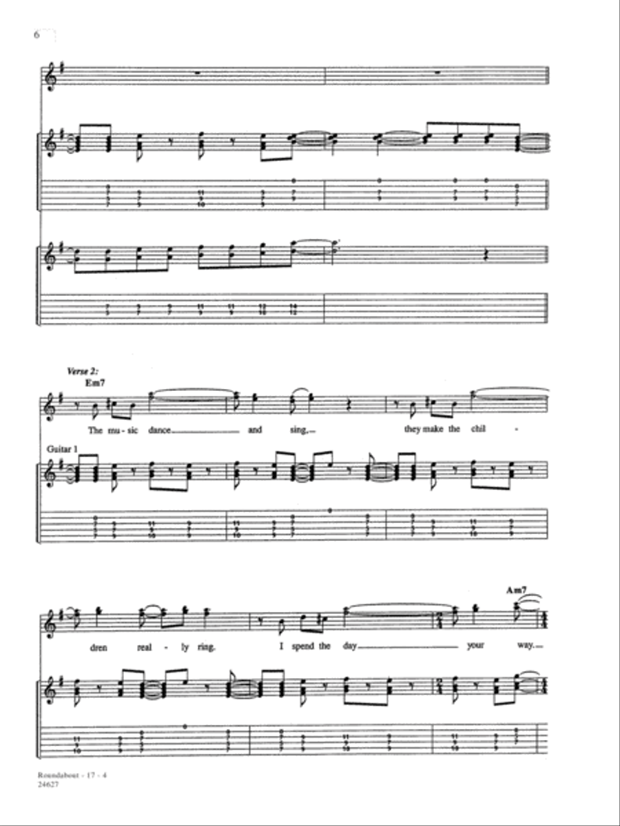 Roundabout Guitar Tablature scores gallery preview page 4