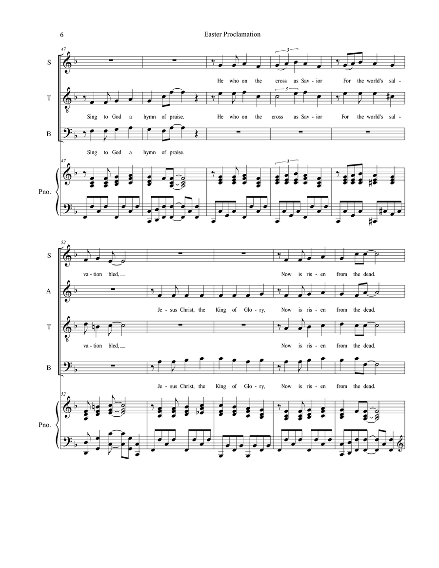 Easter Proclamation (The Risen Christ) (SATB) 4-Part scores gallery preview page 6